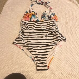 Contemporary bathing suit, size large padded bra washed, but never worn